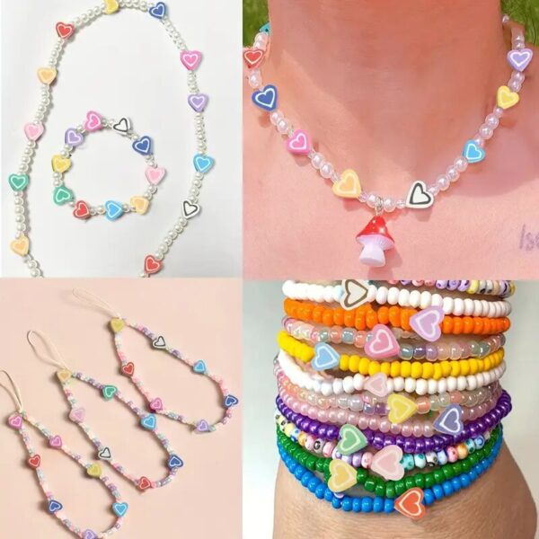 O1CN0155dZi71ieCNx9ZYbc_2218971634437-0-cib Wholesale Soft y Valentine's Day Love Expression Beads DIY Peach Heart Bracelet