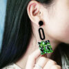 Wholesale Colorful square long acrylic earrings
