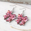 Wholesale Pink Love Nurse Hat Stethoscope Bow Pendant Earrings