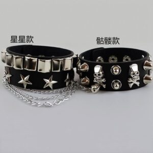 5#2-piece set-black [skull + star] c1048