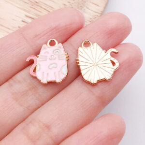 1 light pink oil dripping cat 17x15x1mm-1.05g-25166