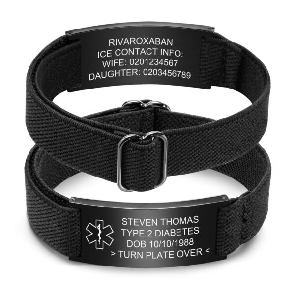 O1CN015A6q7c1pWb7lMJ1BZ_2213216565368-0-cib Wholesale Stainless steel curved plaque engraved medical bracelet