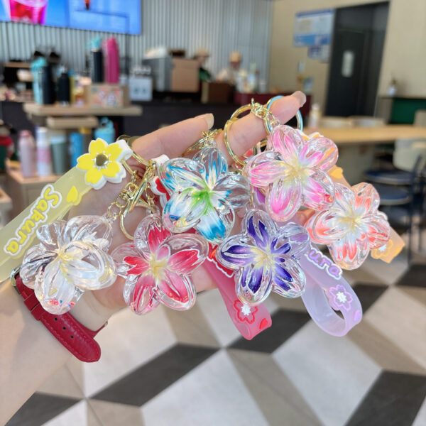 O1CN015Ap6p71k48SOyMDtO_2211846614629-0-cib Wholesale Acrylic Liquid Sand Plumeria Keychain