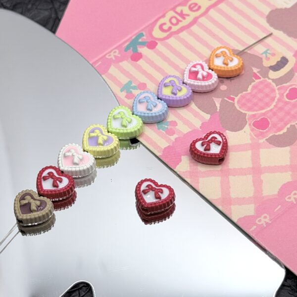 Wholesale DIY Retro Heart Bow Dopamine Beaded Alloy Accessories