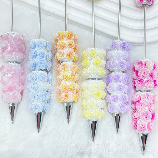 Wholesale Colorful Rose Heavy Industry Beadable Pens