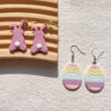 Wholesale polymer clay Easter soft pottery carrot rabbit earrings