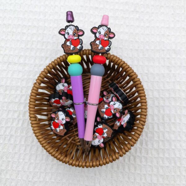 Wholesale 10pcs Cute Cow Silicone DIY Beads