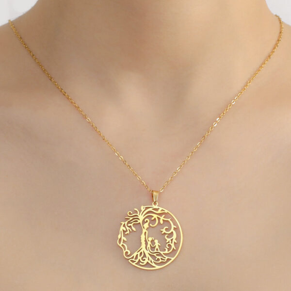 Wholesale Mother's Day electroplated Tree of Life parent-child necklace