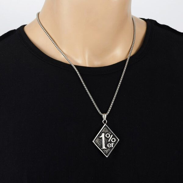 Wholesale Titanium Steel Necklace 1%er Number Men's Pendant Necklace