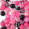 Wholesale 50pcs Rose Red 20MM Acrylic Resin Beads Mixed Color Mixed Style Beaded Loose Beads Combination Chunky Beads