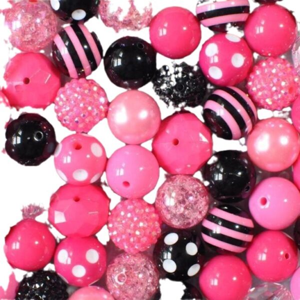 Wholesale 50pcs Rose Red 20MM Acrylic Resin Beads Mixed Color Mixed Style Beaded Loose Beads Combination Chunky Beads