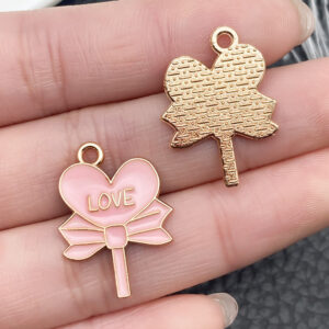 1 LOVE Bow Lollipop 23x17mm-1g-21116 / Valentine's Day Series