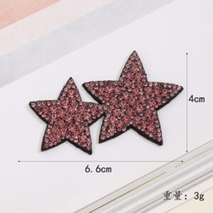 4*6.6cm pink five-pointed star