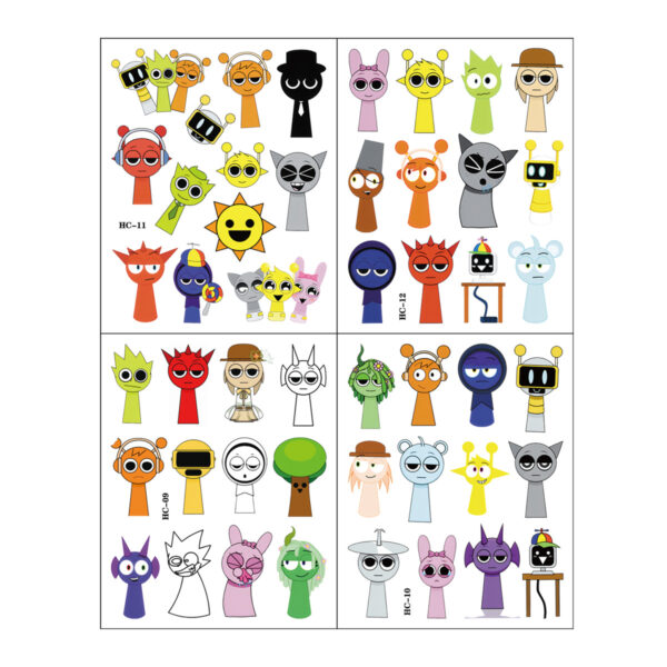 Wholesale Rhythm Box Music Game Tattoo Sticker Cartoon