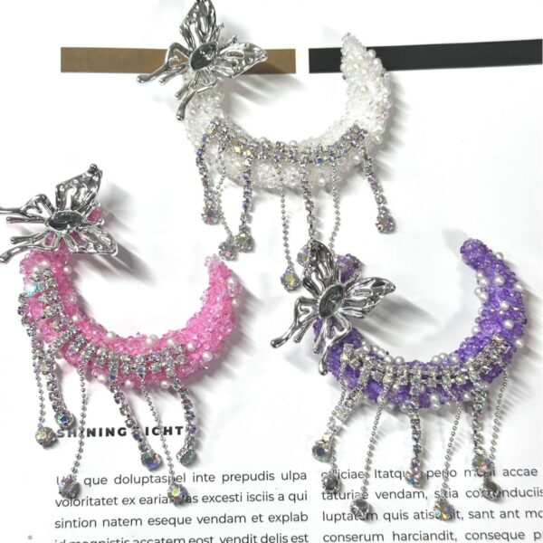 Wholesale Moon tassel butterfly beaded straight hole beads