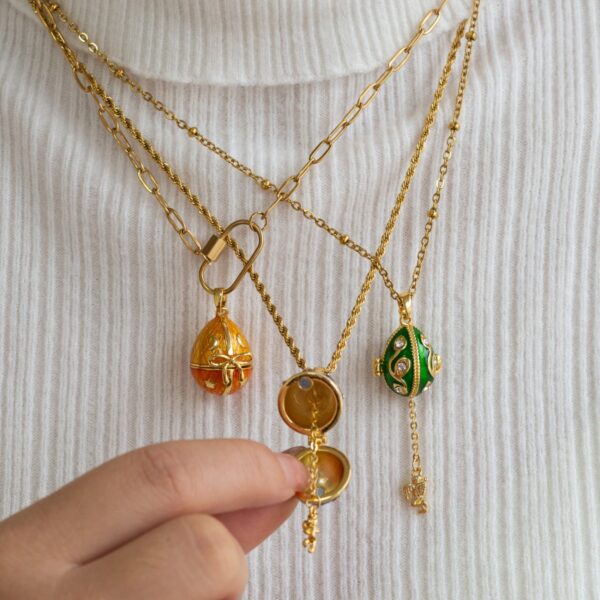 Wholesale Easter eggs can open angel necklaces