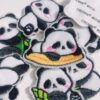 Wholesale Self-Paste Plush Cartoon Panda Embroidered Cloth Sticker DIY Accessories