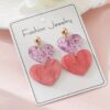 Wholesale Valentine's Day Pink Sequined LOVE acrylic earrings romantic personalized earrings