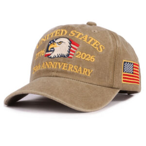 Khaki 250th eagle flag baseball cap