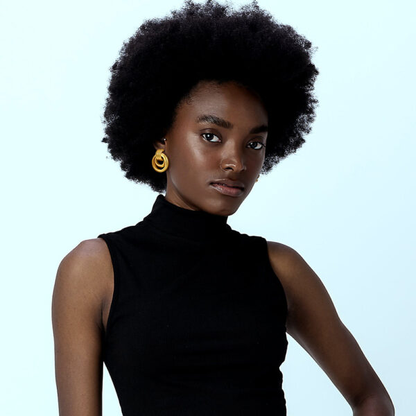 Wholesale Golden Creative Geometric Circle Earrings