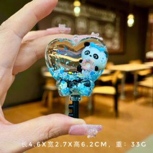 【Heart Key】Snowy Panda / Quantity without keychain: 1 piece