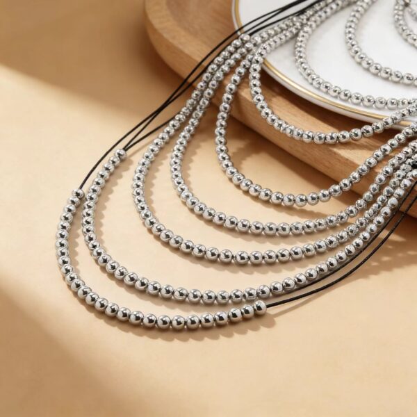 O1CN015Nzi4J1x6VZ4p0nM3_2218560116394-0-cib Wholesale Electroplated circular bead multi-layer layered necklace