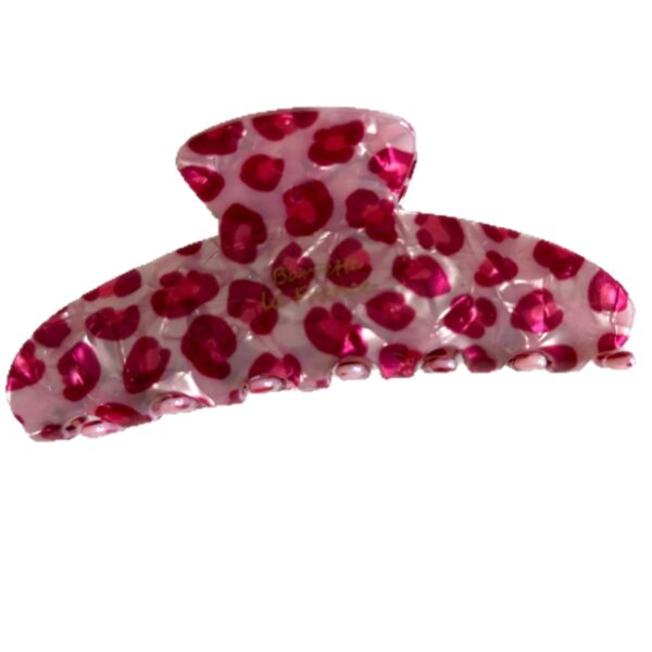 Wholesale Pink leopard print shark clip acrylic hair clip