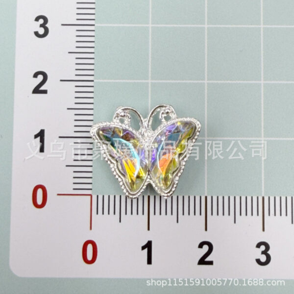 Wholesale Stereo Butterfly Inlaid Beads Eight-Hole Color Diamond 3D Crystal Beads