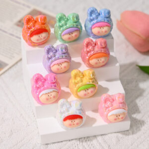 Big-headed folded-eared rabbit (straight hole 2mm) mixed style randomly sent