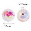 Wholesale 10pcs Valentine's Day Camellia Printed Round Acrylic Beads