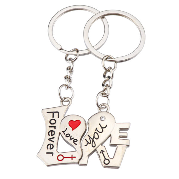 Wholesale Valentine's Day Silver Love Word Metal Keychain
