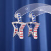 Wholesale Independence Day Striped Flag Star Earrings
