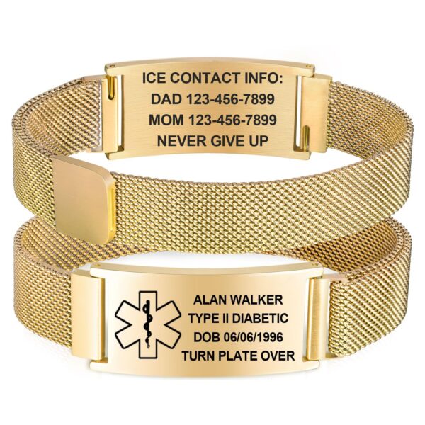 O1CN015TplfG1pWbACpaJuC_2213216565368-0-cib Wholesale Medical engraved gold stainless steel curved magnetic bracelet