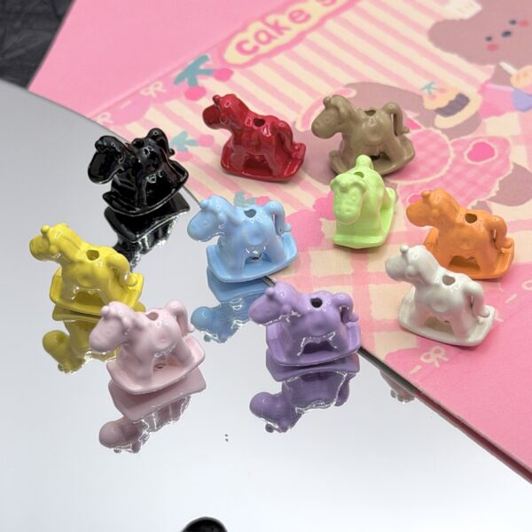 Wholesale DIY Colorful Rocking Horse Solid Color Beaded Alloy Accessories for the Year of the Horse