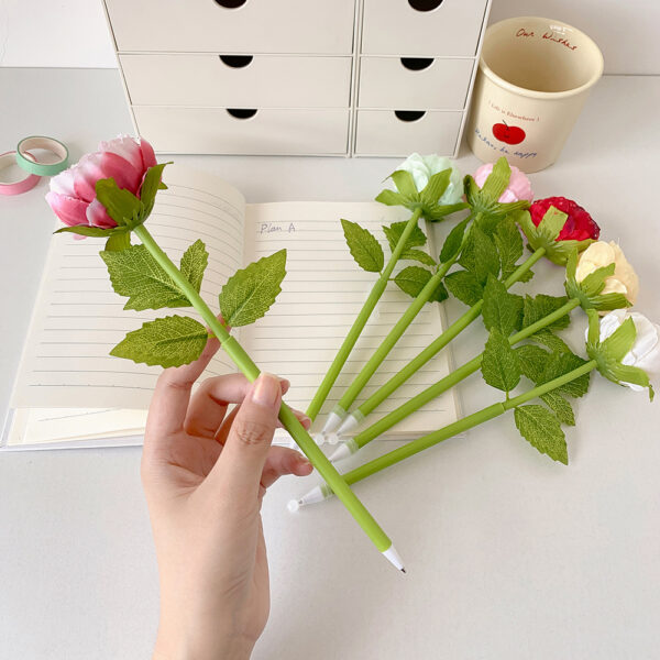 O1CN015WNKdP1UOiOjsaCUR_3472682508-0-cib Wholesale Colorful Peony Flower Pattern Retractable Gel Pens, Cute Floral Design Student Stationery Gift Pens