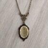 Wholesale Oval portrait flower glass pendant necklace