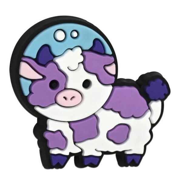 Wholesale Random 100pcs Cartoon Colorful Cow Series Pvc Soft Glue Double-Sided Focus Beads