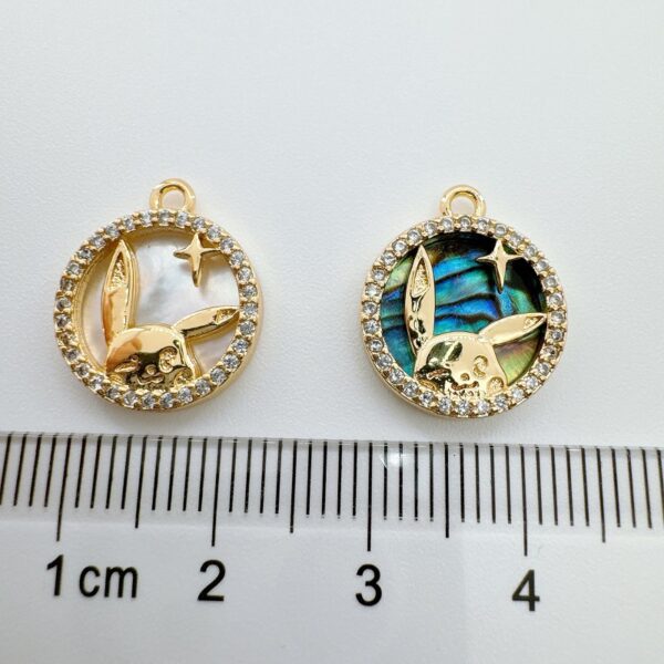 Wholesale Golden Natural Shell Abalone Shell Bear Pikachu Bracelet Necklace DIY Pendant