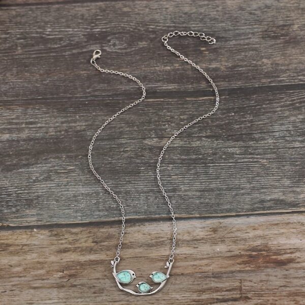 Wholesale Sparrow Sky Blue Sticker Alloy Necklace