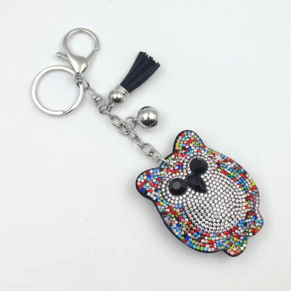 Wholesale cartoon owl rhinestone keychain