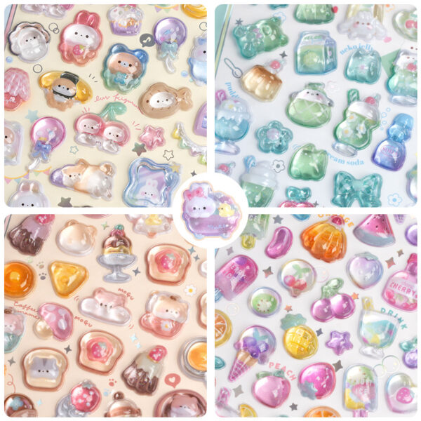 Wholesale 3D Embossed Fun Stickers, Acrylic Diamond Stickers, Kidsren's Handmade DIY Decorative Stickers, Beautiful Embossed Fun Stickers