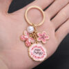 Wholesale Pink Butterfly Flowers Pearl HAPPYMOTHER'SDAY Keychain
