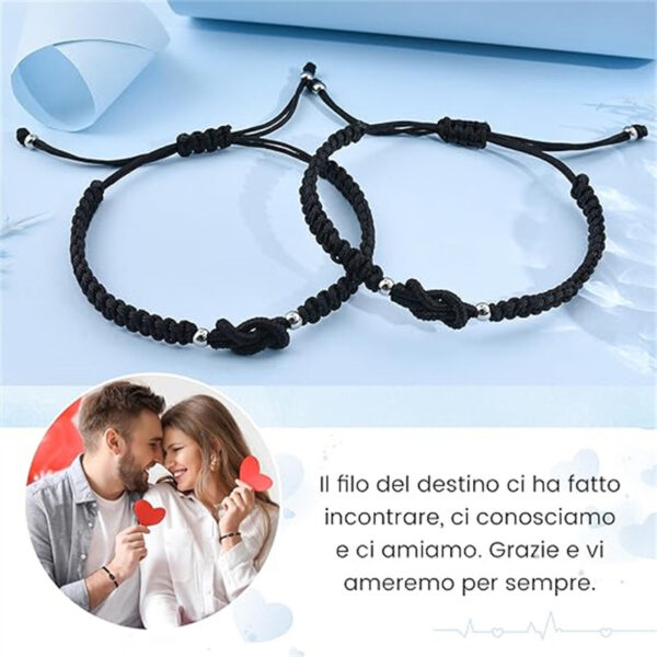 O1CN015cxXIG1uGdQGWITnA_2219111616010-0-cib Wholesale Amazon Cross-Border Hand-Woven Black and White Möbius Ring Couple Adjustable Bracelet with Card