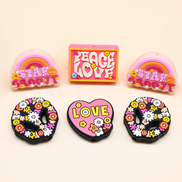 Wholesale 10PCS Anti-War Series Love and Peace DIY Silicone Beads