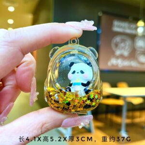 [Space Bag] Black Gold Baby Bottle Panda / Quantity without keychain: 1 piece