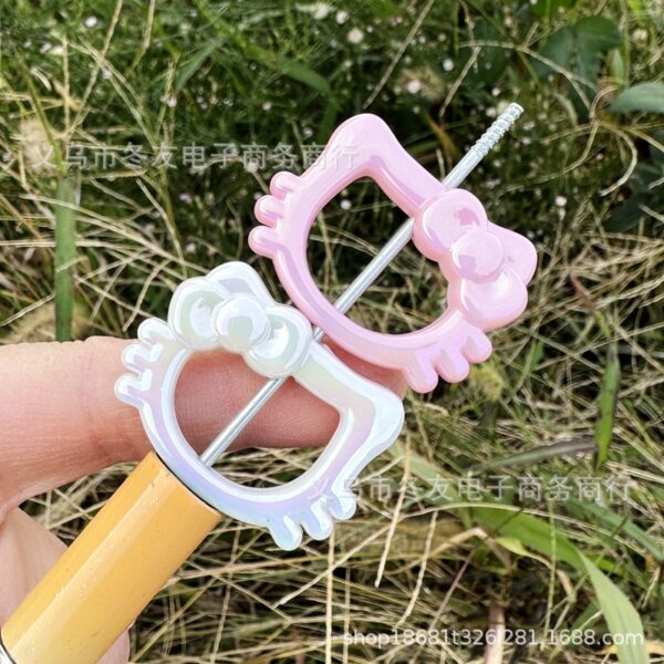 Wholesale 10pcs 34mm Cream Colorful Double sided Cartoon Cat Acrylic Beads OLY Exclusive