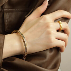 Golden tang grass pattern bracelet 0078