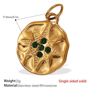 Pj487gng green diamond gold pendant
