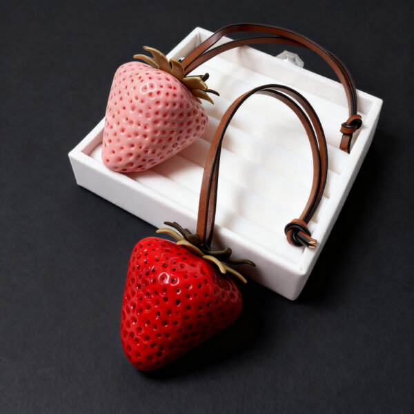 Wholesale Strawberry 3D Resin Cute Phone Lanyard Keychain