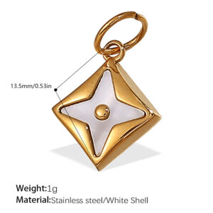 Pj529weg white shell gold pendant